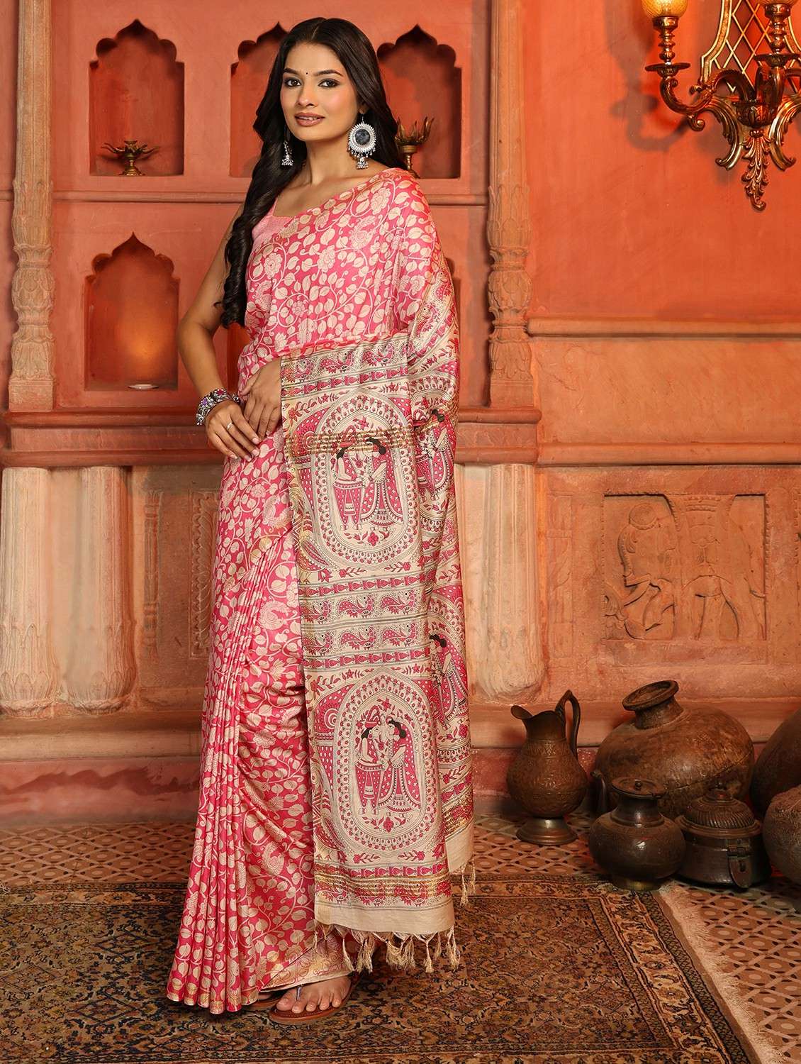 women printed casual wear saree with blouse - 22184301 -  Standard Image - 2