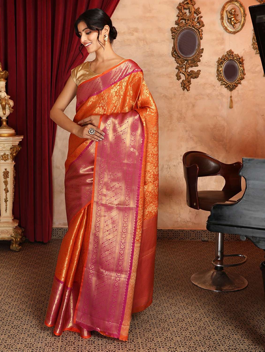 women self design banarasi saree with blouse - 22184306 -  Standard Image - 2