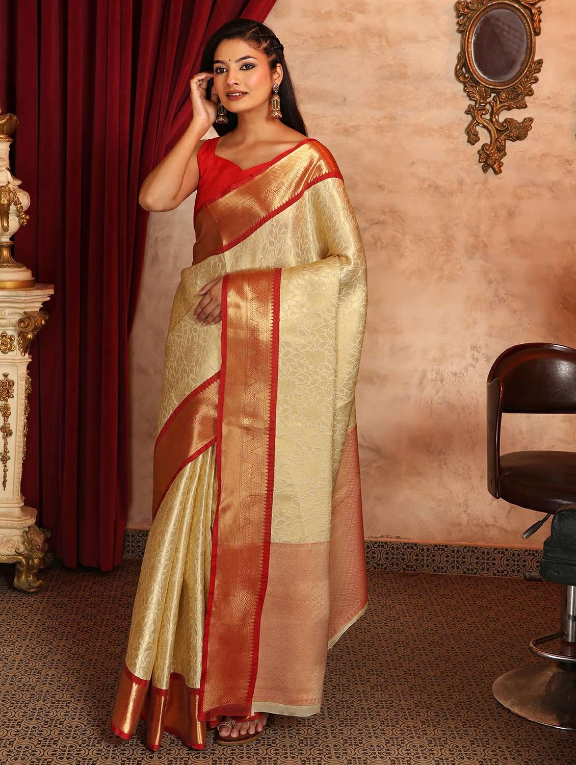 women self design banarasi saree with blouse - 22184307 -  Standard Image - 2