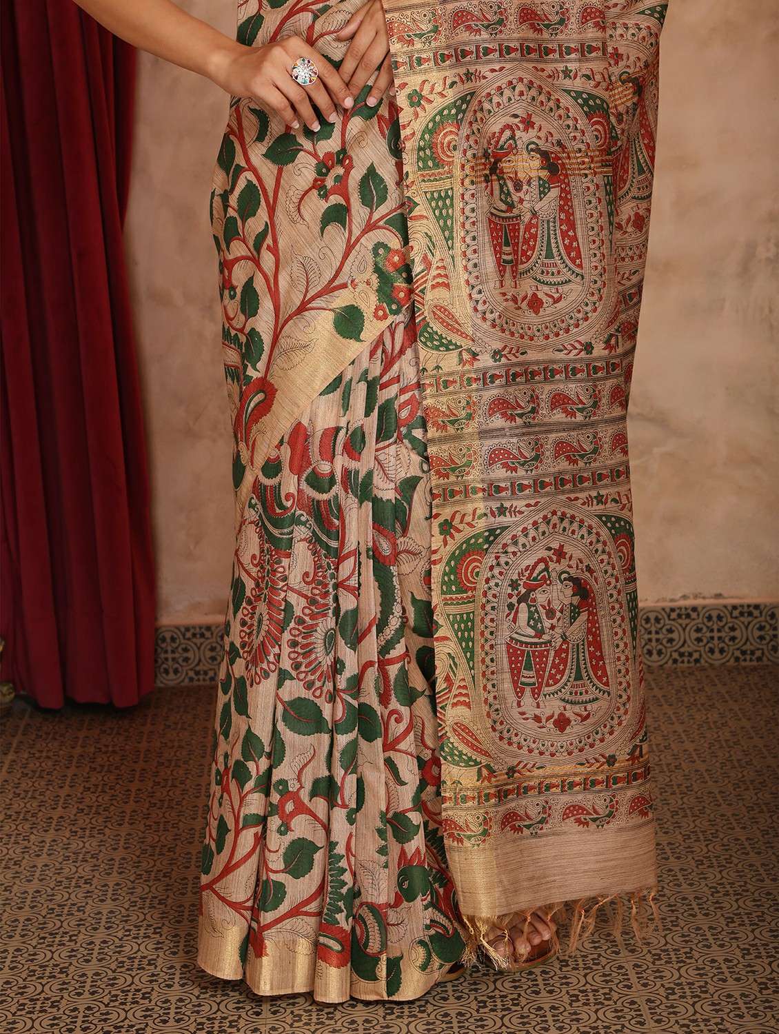 women printed casual wear saree with blouse - 22184308 -  Standard Image - 7