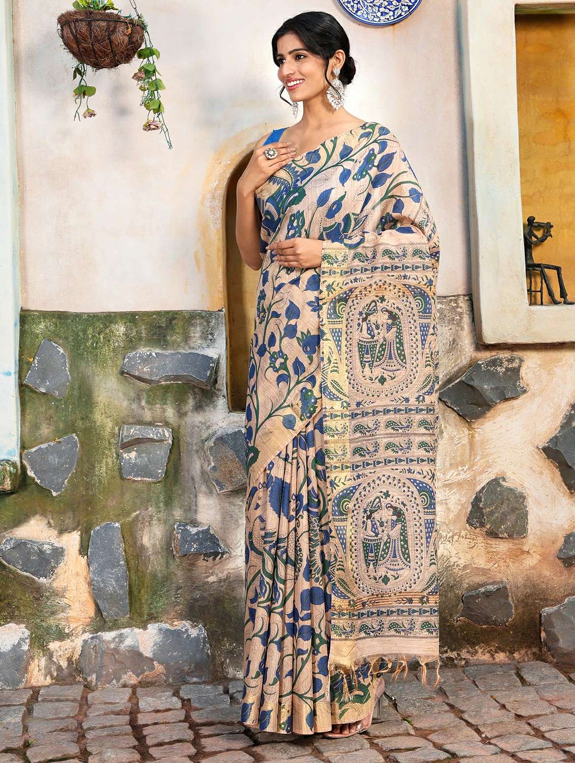 women printed casual wear saree with blouse - 22184313 -  Standard Image - 2