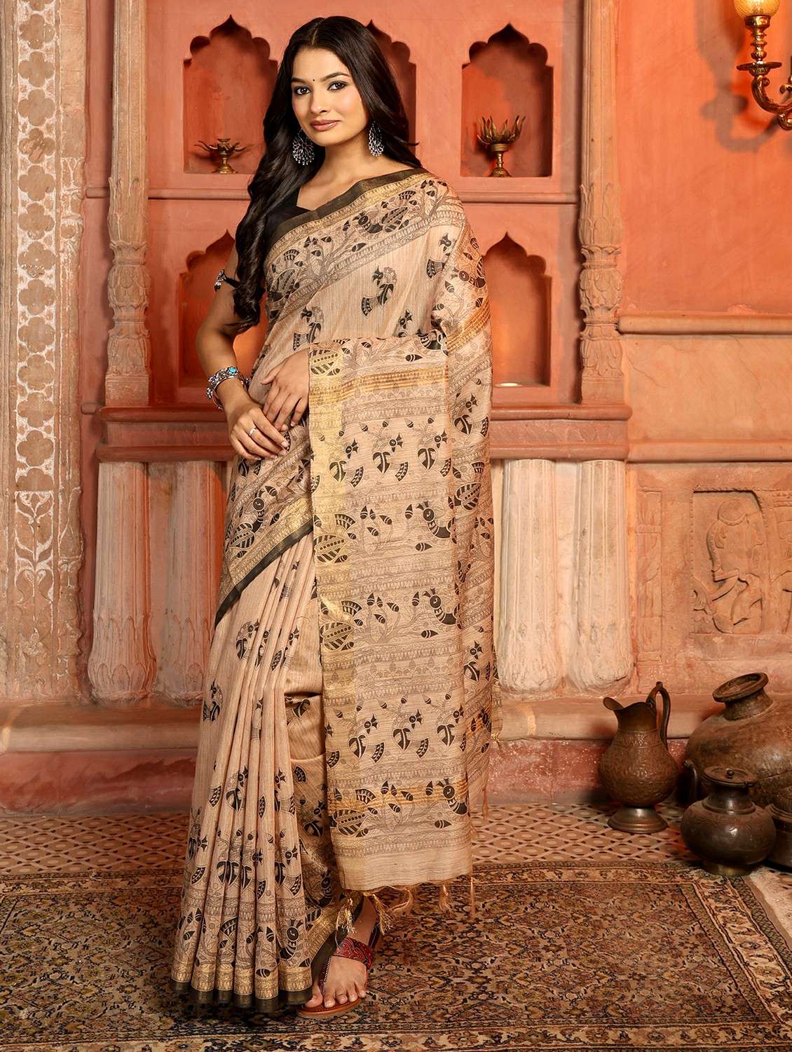 women printed casual wear saree with blouse - 22184322 -  Standard Image - 2