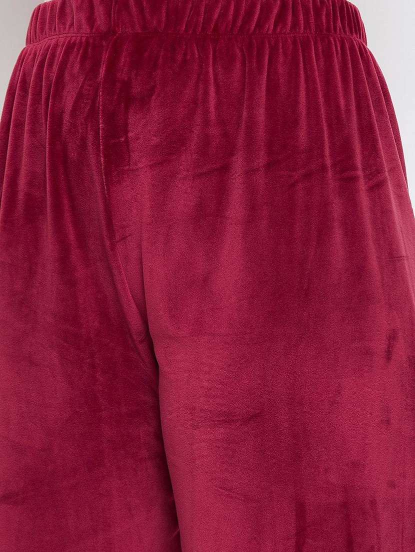 women pack of 2 solid high rise velvet straight trouser - 22184336 -  Standard Image - 7