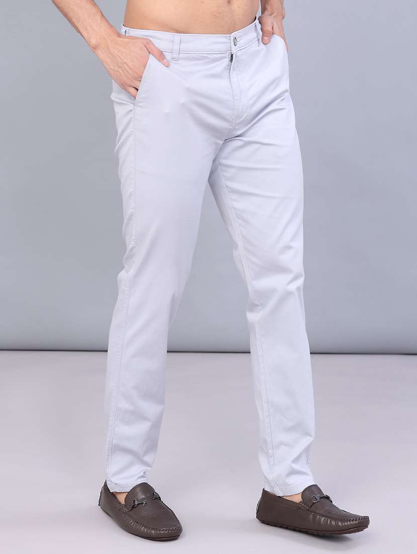 men solid mid rise chinos casual trouser - 22184376 -  Standard Image - 2