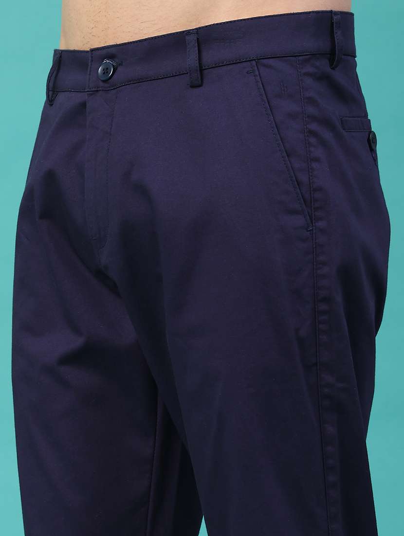 men solid mid rise chinos casual trouser - 22184420 -  Standard Image - 2