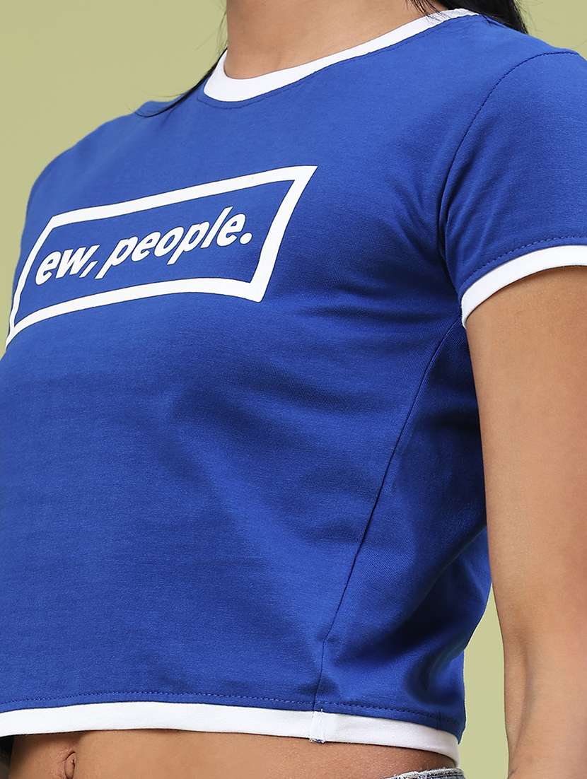 women printed short sleeve crop t-shirt - 22184434 -  Standard Image - 2