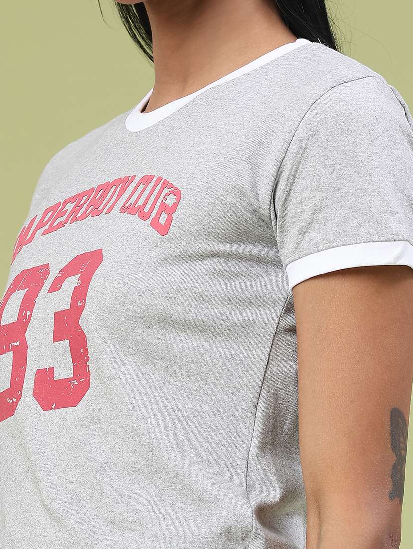 women printed short sleeve crop t-shirt - 22184435 -  Standard Image - 2