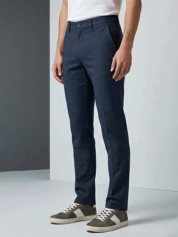 men solid mid rise chinos casual trouser - 22184480 -  Standard Image - 2