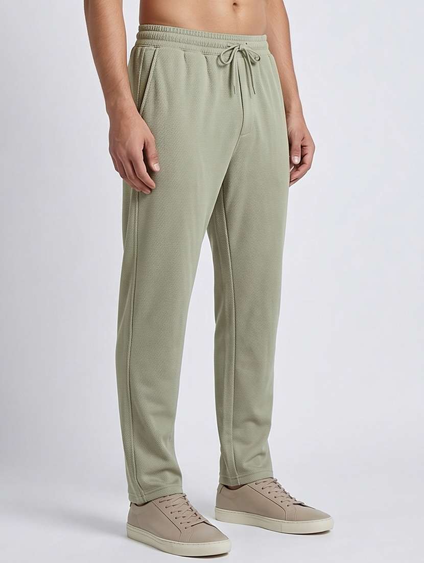 men solid mid rise full length track pant - 22184481 -  Standard Image - 2