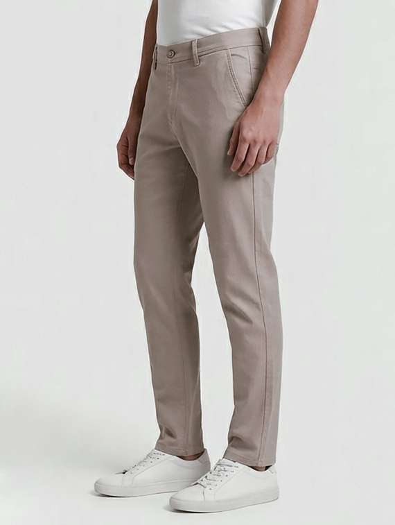 men solid mid rise chinos casual trouser - 22184502 -  Standard Image - 2