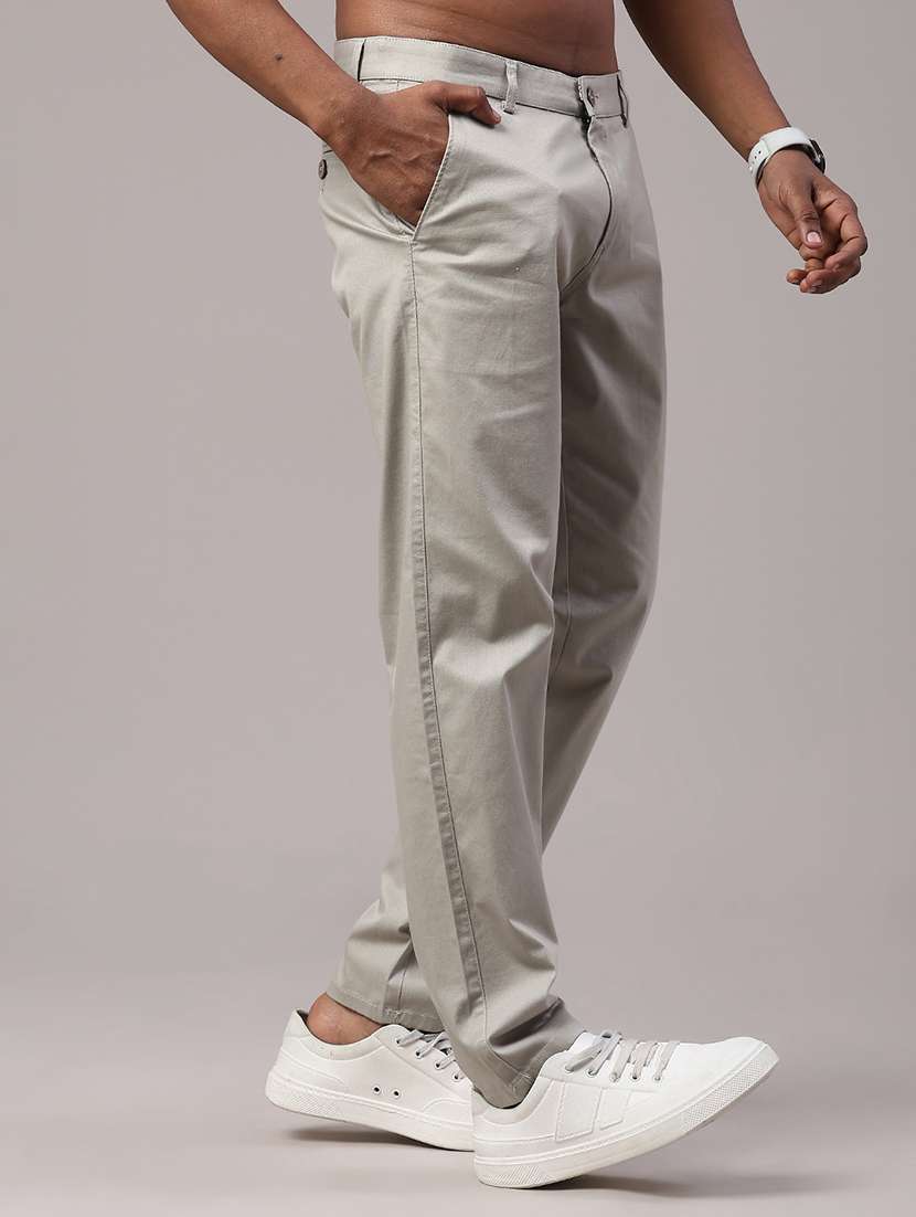 men olive cotton chinos casual trouser - 22184585 -  Standard Image - 2