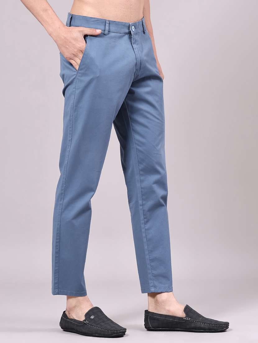men solid mid rise chinos casual trouser - 22184587 -  Standard Image - 2