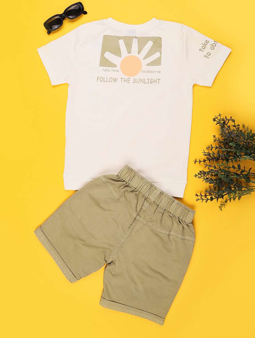 boys printed round neck t-shirt and shorts set - 22184593 -  Standard Image - 2