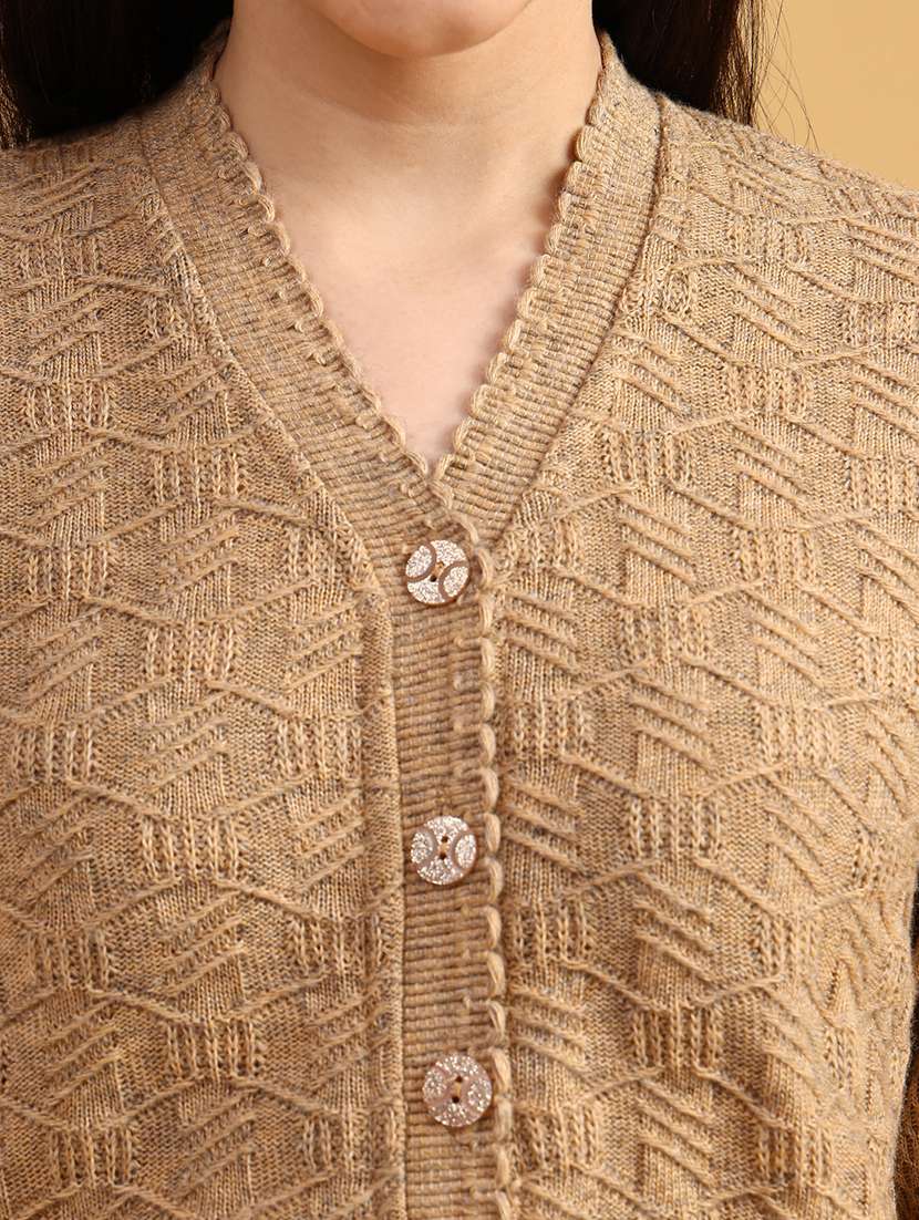 women self designed long sleeve cardigan - 22184615 -  Standard Image - 2