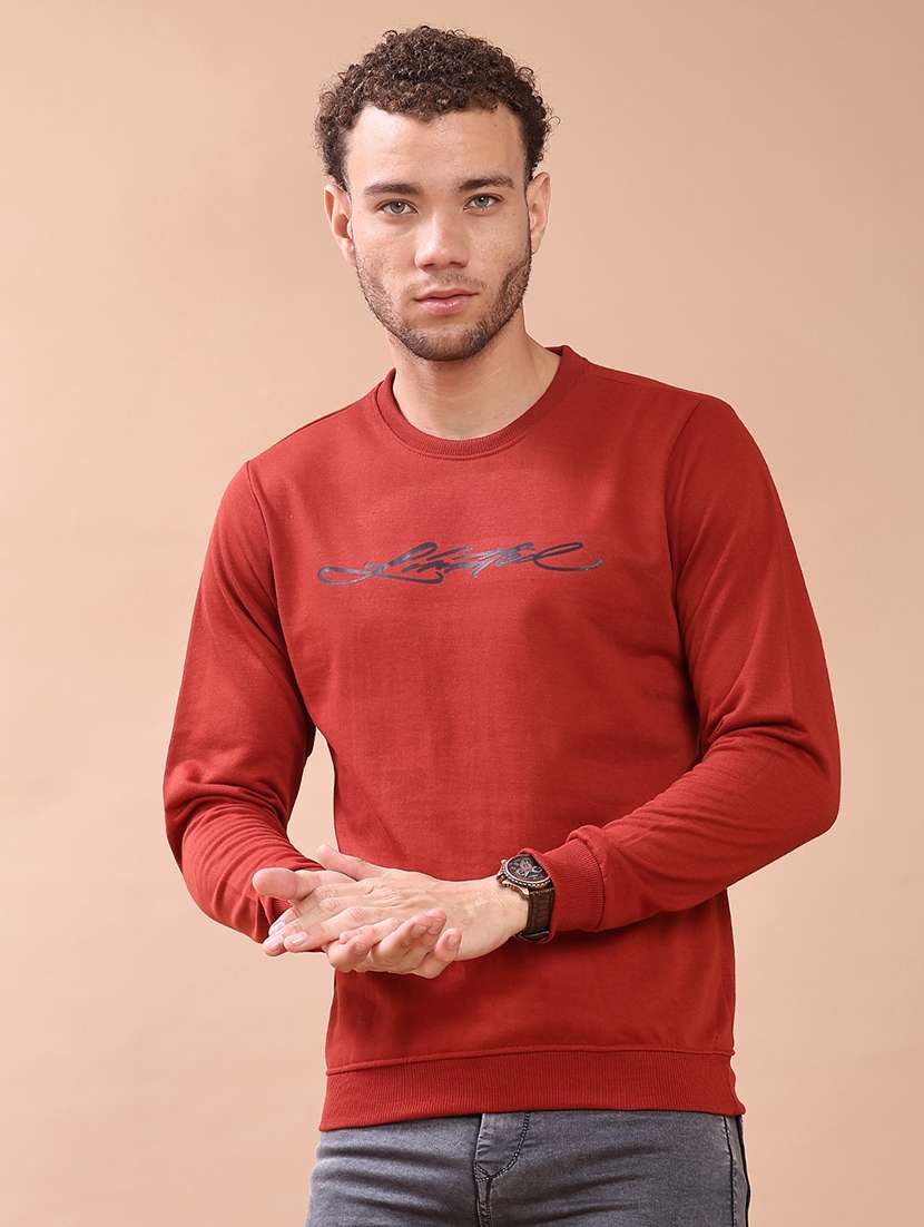 men chest print long sleeve regular fit sweatshirt - 22184636 -  Standard Image - 2