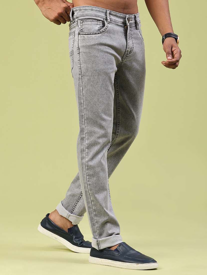 men plain mid rise full length tapered jeans - 22184643 -  Standard Image - 2