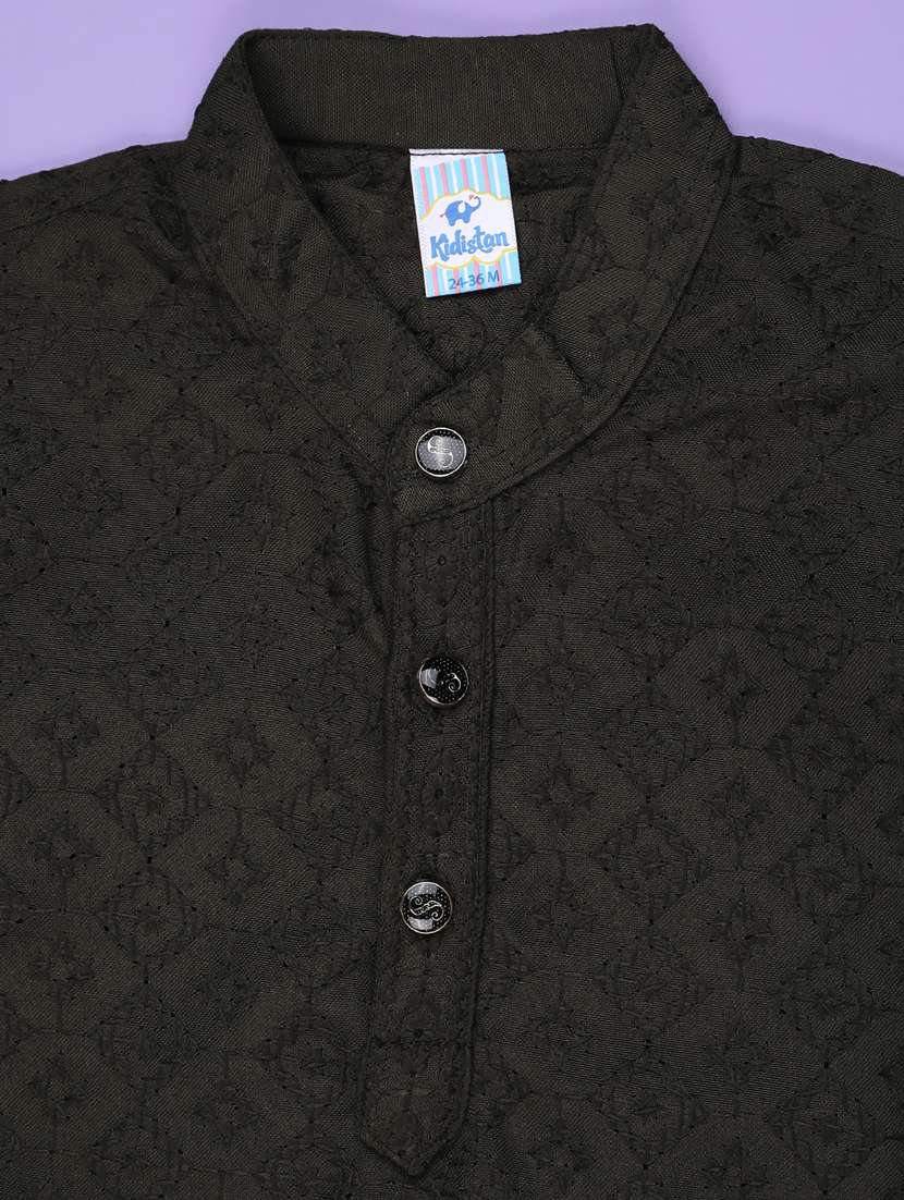 boys embroidered kurta and pyjama set - 22184662 -  Standard Image - 2