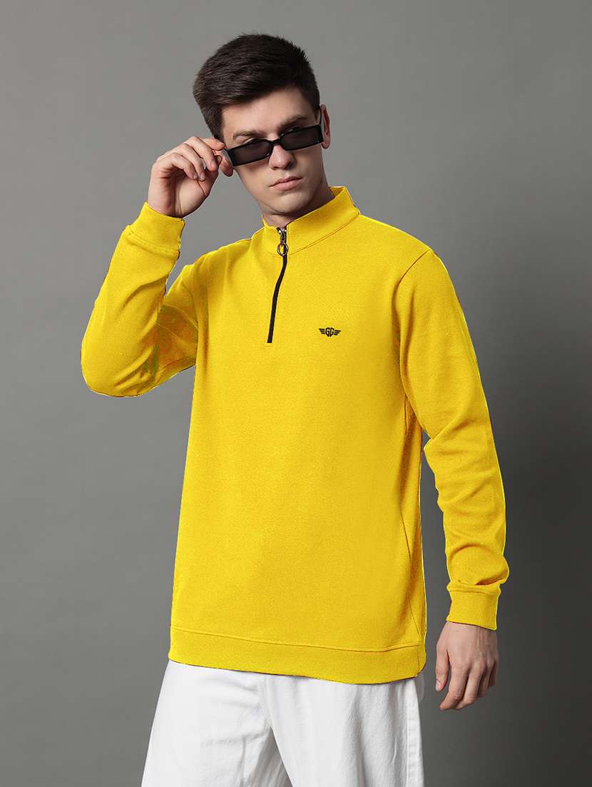 men solid long sleeve regular fit sweatshirt