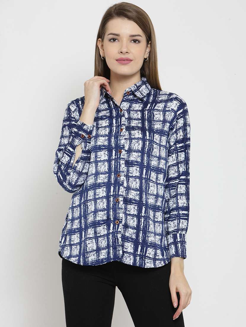 women collared long sleeve regular fit shirt