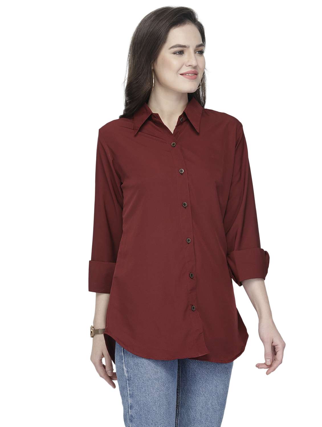 women collared long sleeve regular fit shirt - 22184978 -  Standard Image - 2