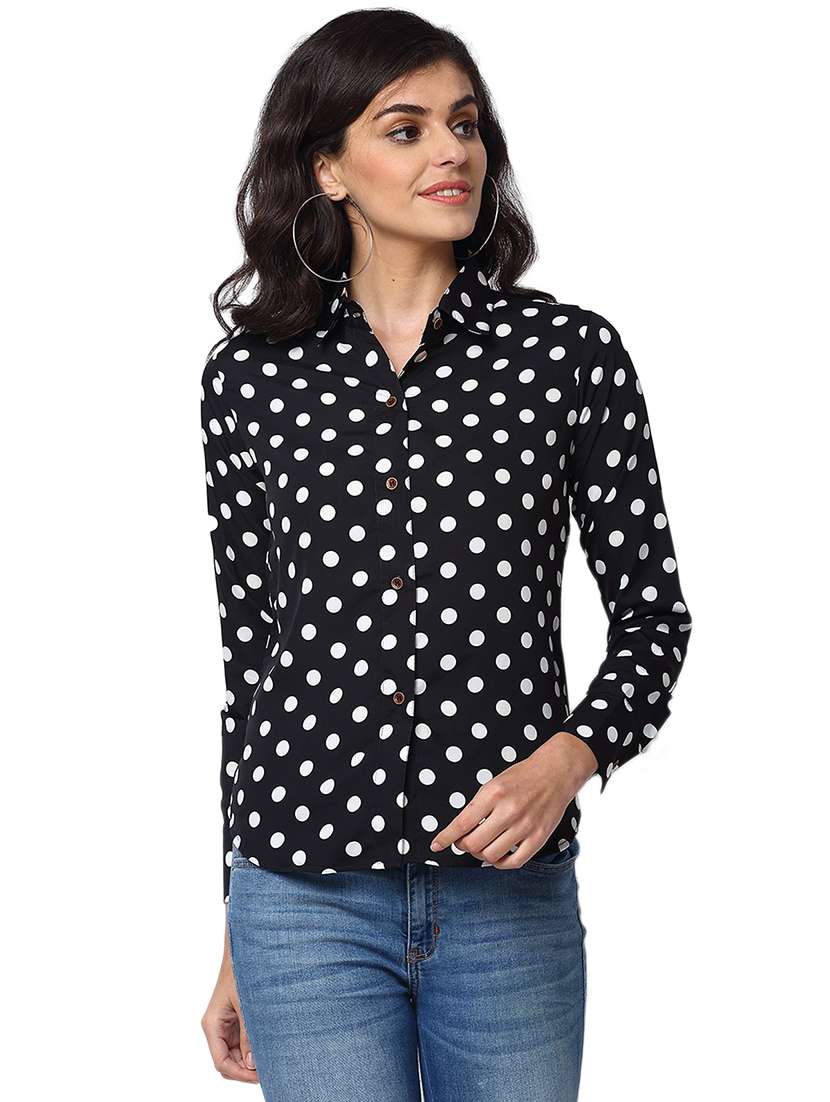 women collared long sleeve regular fit shirt