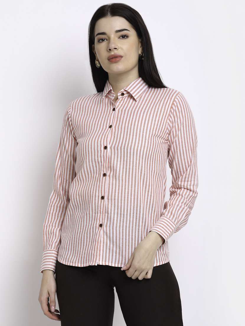 women collared long sleeve regular fit shirt