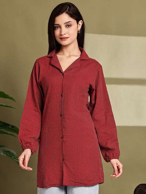 women lapel collar long sleeve regular fit shirt - 22185023 -  Standard Image - 0