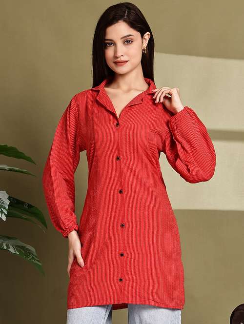 women lapel collar long sleeve regular fit shirt - 22185026 -  Standard Image - 0