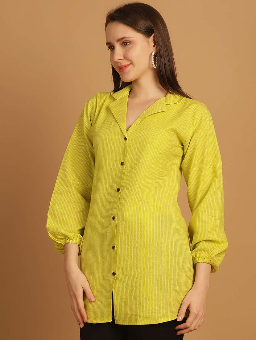 women lapel collar long sleeve regular fit shirt - 22185028 -  Standard Image - 2