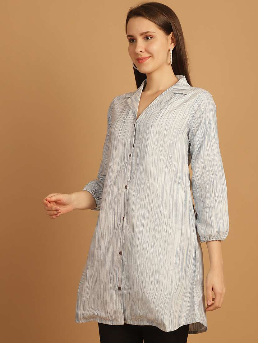 women lapel collar long sleeve regular fit shirt - 22185032 -  Standard Image - 2