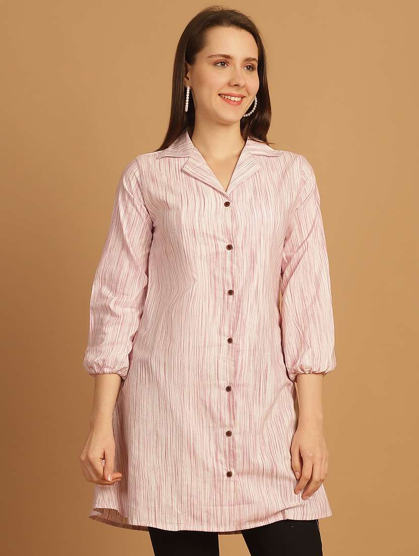 women lapel collar long sleeve regular fit shirt - 22185033 -  Standard Image - 2