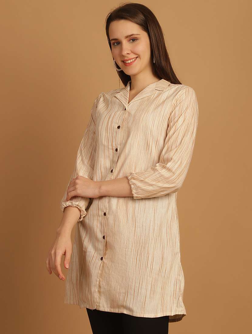 women lapel collar long sleeve regular fit shirt - 22185035 -  Standard Image - 2