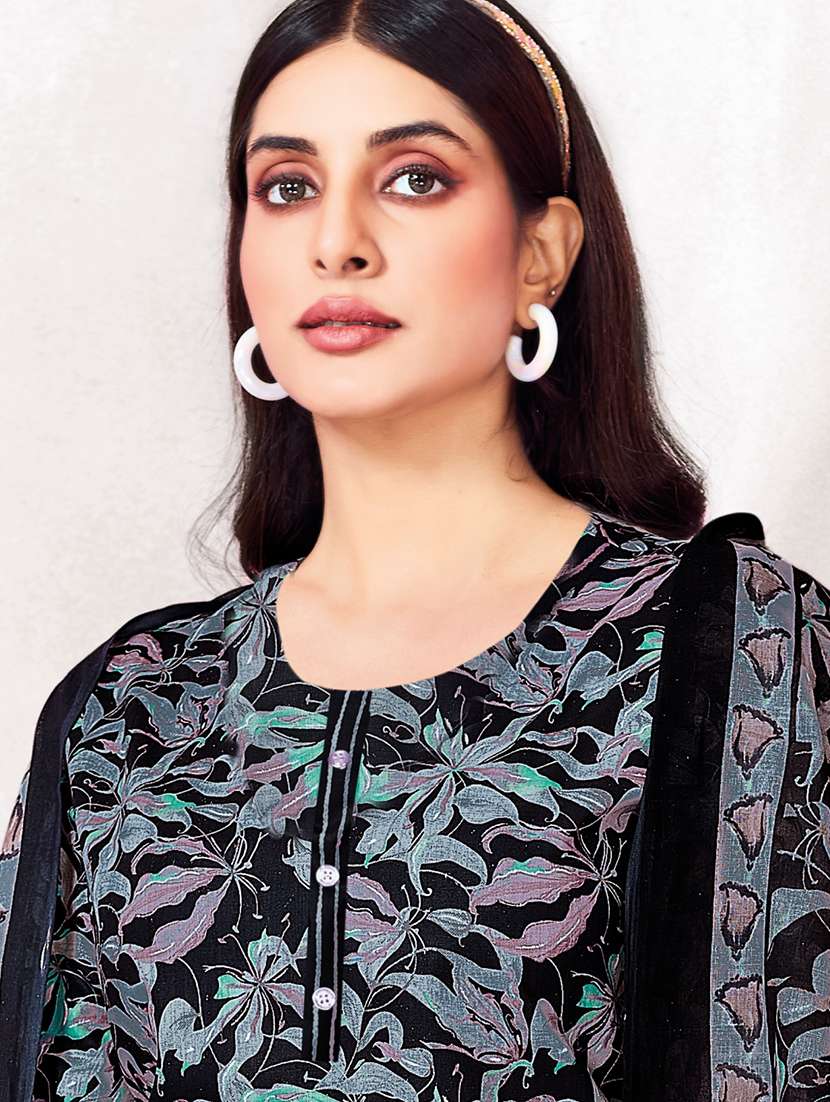 women printed three quarter sleeve kurta pant with dupatta set - 22185119 -  Standard Image - 2