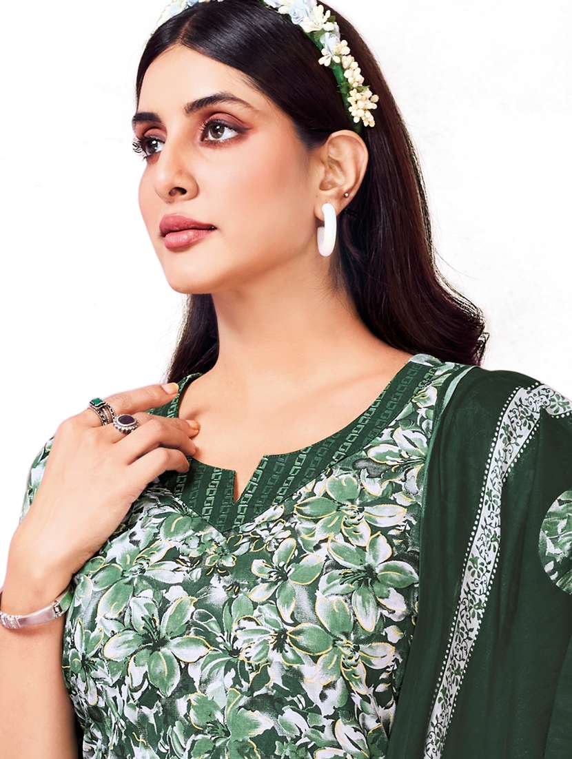 women floral printed three quarter sleeve kurta pant with dupatta set - 22185126 -  Standard Image - 2