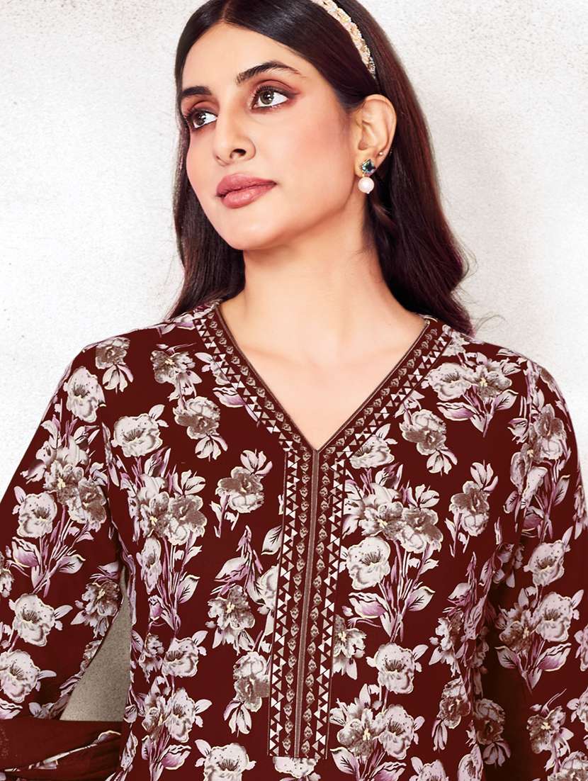 women floral printed three quarter sleeve kurta pant with dupatta set - 22185127 -  Standard Image - 2