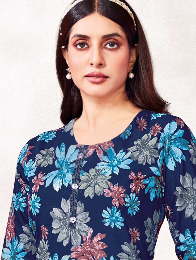 women floral printed three quarter sleeve kurta pant with dupatta set - 22185128 -  Standard Image - 2