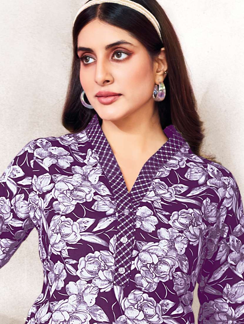 women floral printed three quarter sleeve kurta pant with dupatta set - 22185130 -  Standard Image - 2