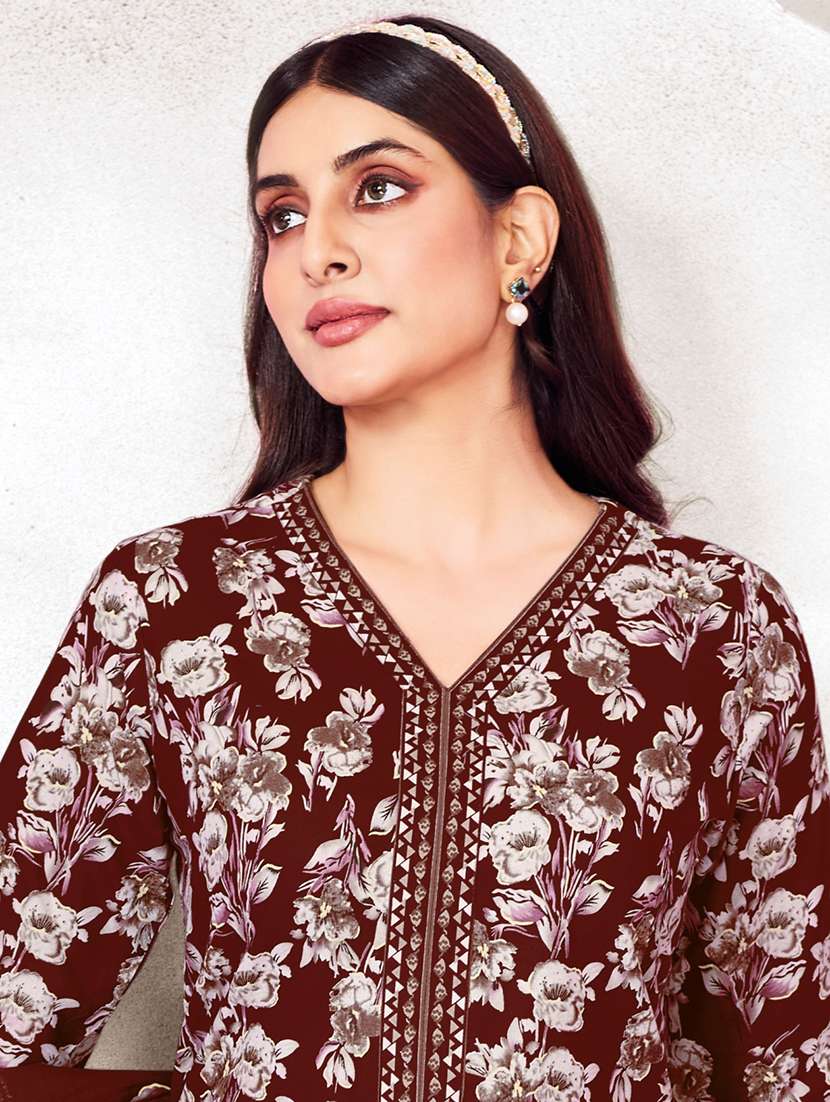 women floral printed three quarter sleeve kurta pant with dupatta set - 22185142 -  Standard Image - 2