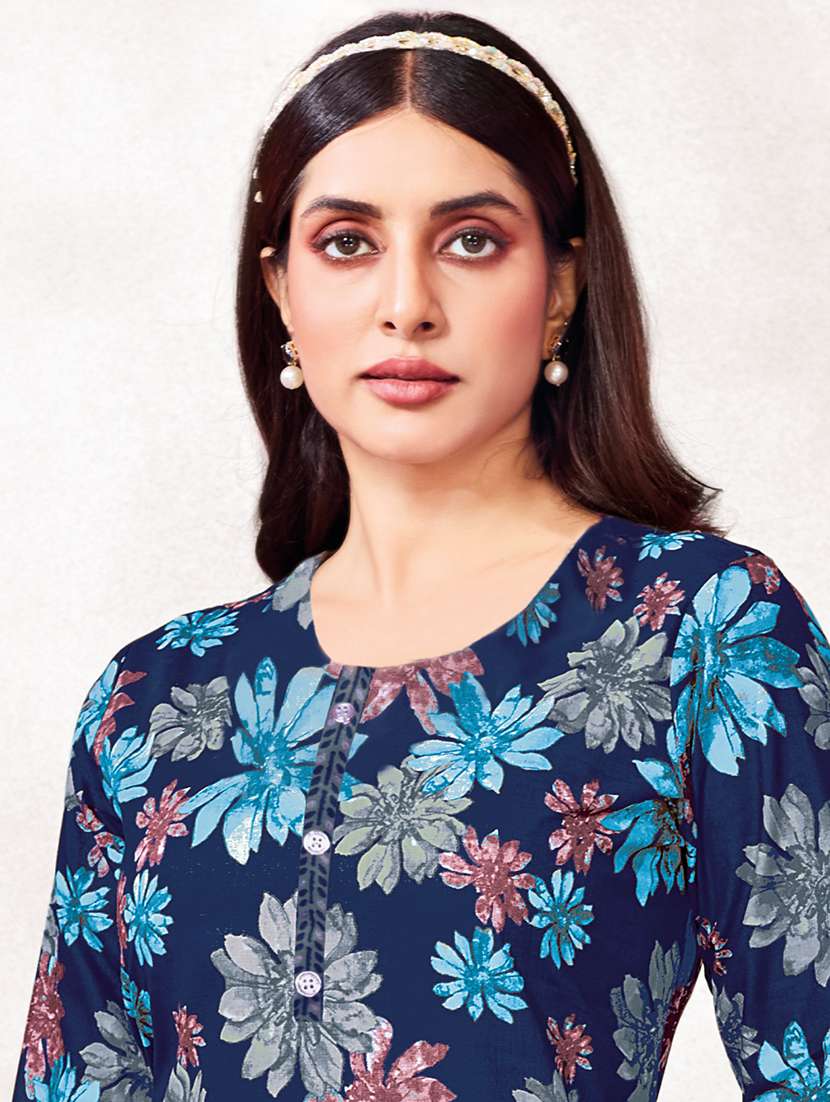 women floral printed three quarter sleeve kurta pant with dupatta set - 22185143 -  Standard Image - 2