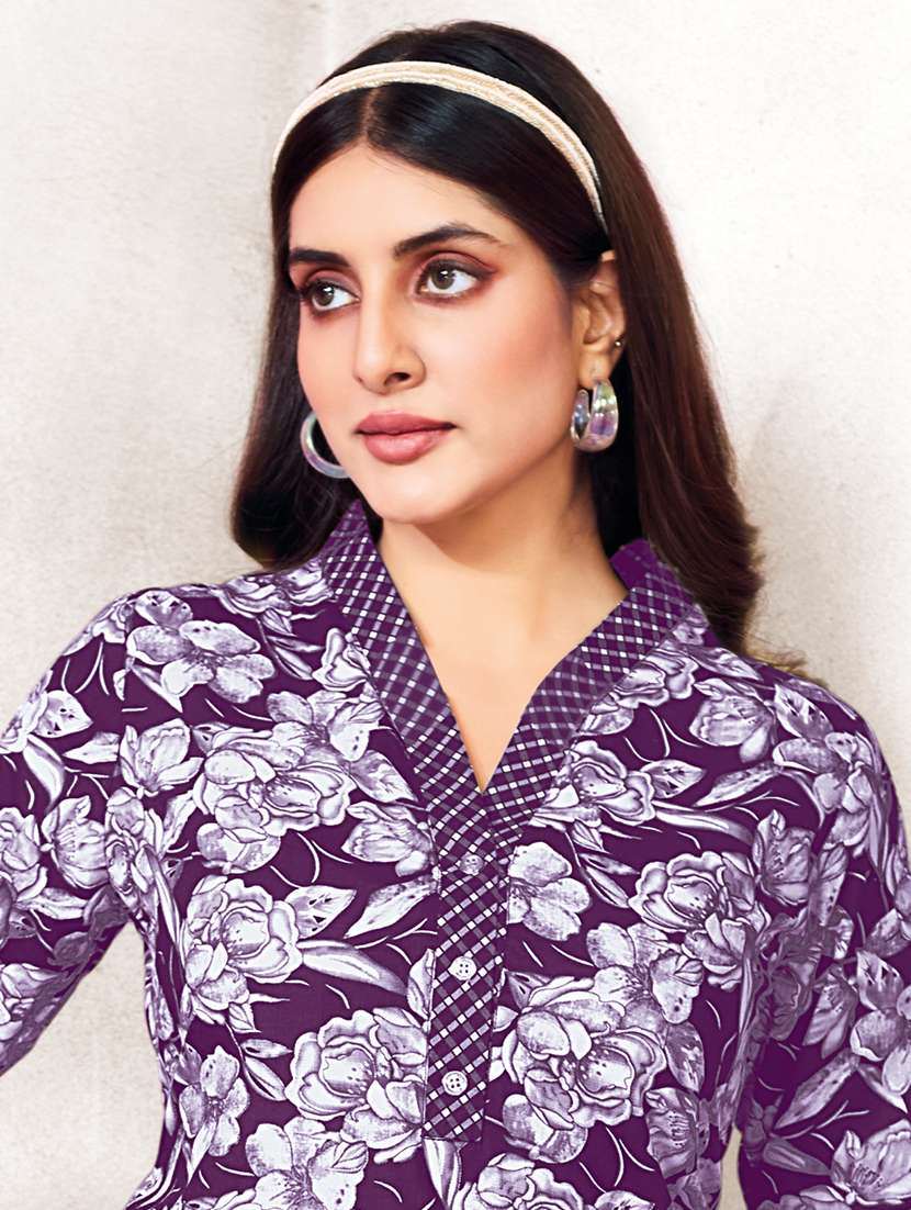 women floral printed three quarter sleeve kurta pant with dupatta set - 22185145 -  Standard Image - 2