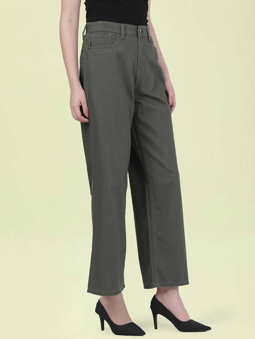 women plain high rise wide leg jeans - 22185267 -  Standard Image - 2