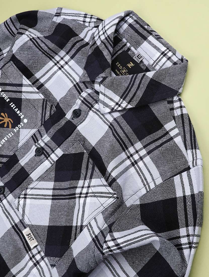 boys checkered long sleeve casual shirt - 22185349 -  Standard Image - 2