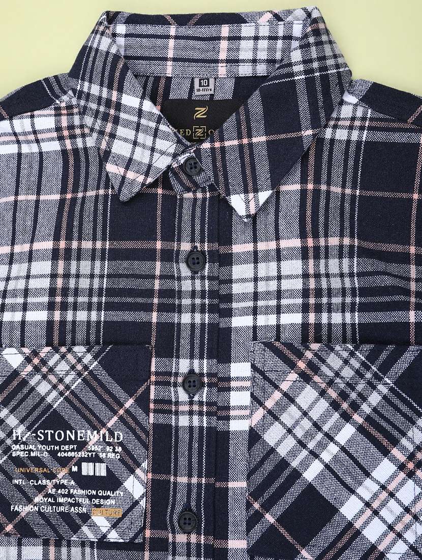 boys checkered long sleeve casual shirt - 22185351 -  Standard Image - 2