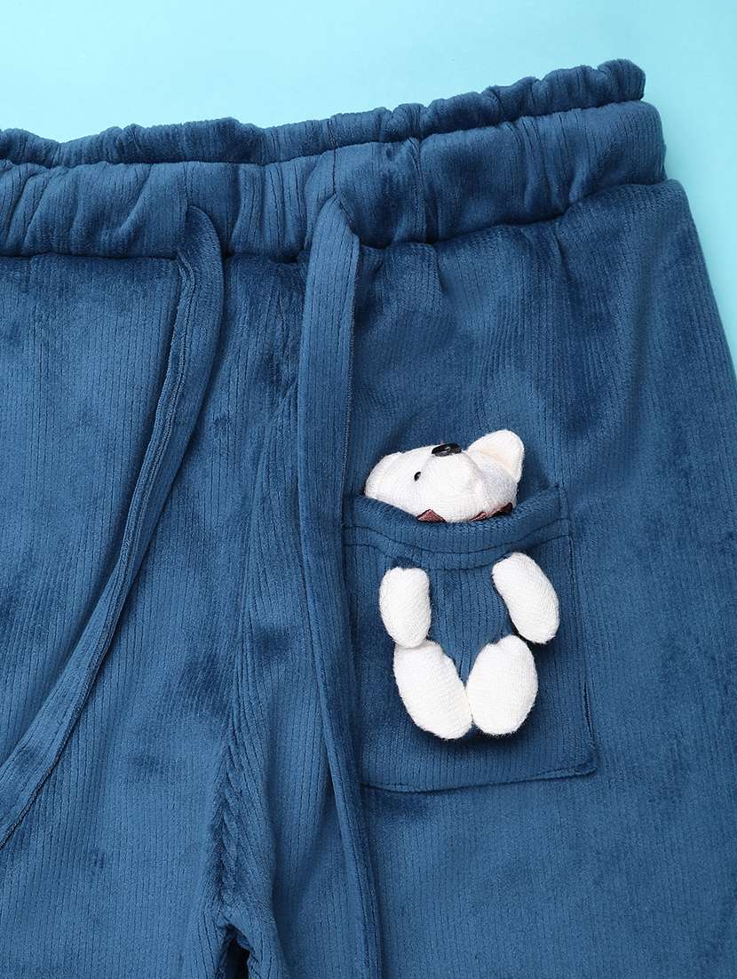 girls solid mid rise nightwear pyjama - 22185352 -  Standard Image - 2