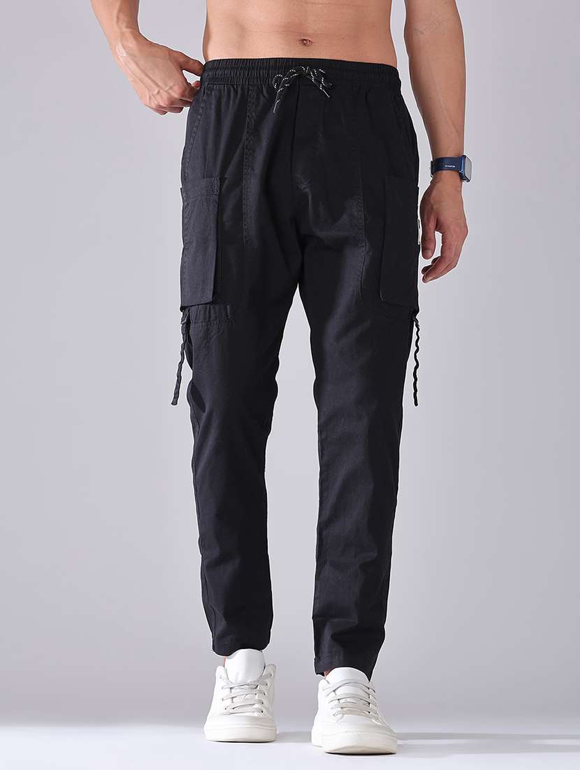 men solid mid rise regular fit cargo  - 22185396 -  Standard Image - 2