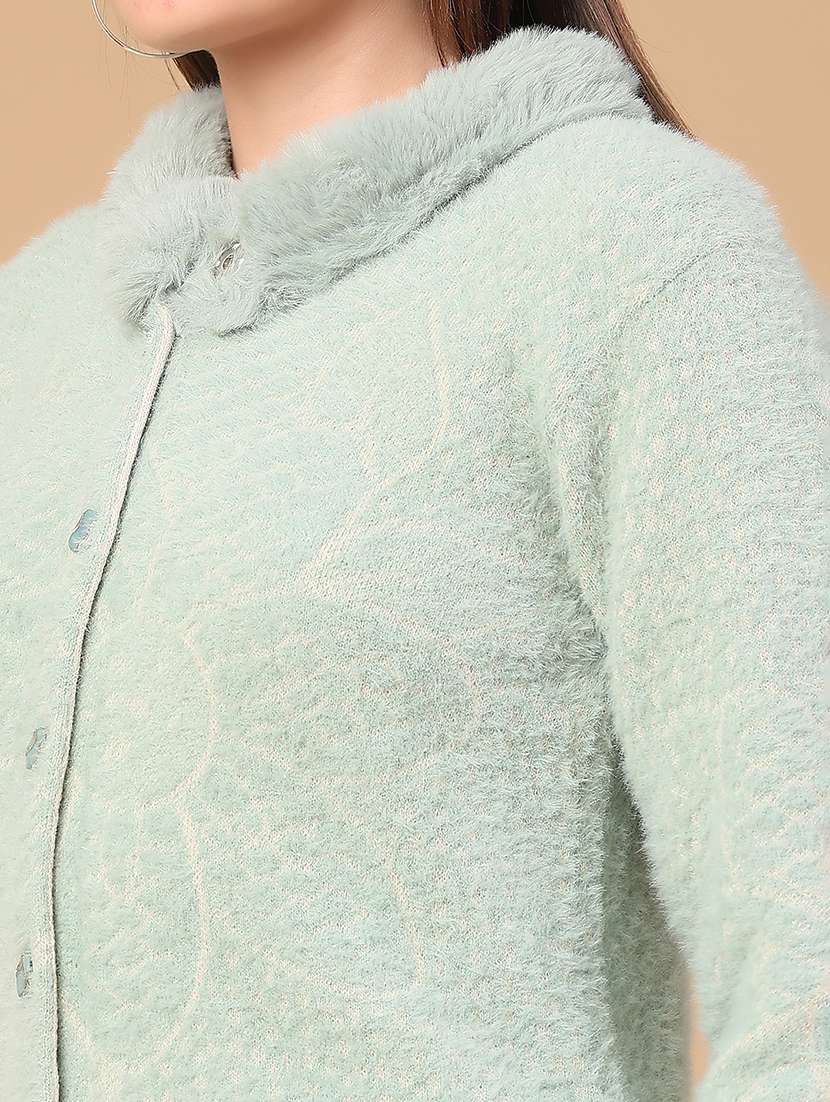 women self design long sleeve cardigan - 22185494 -  Standard Image - 2