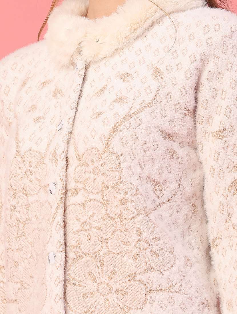 women self design long sleeve cardigan - 22185496 -  Standard Image - 2