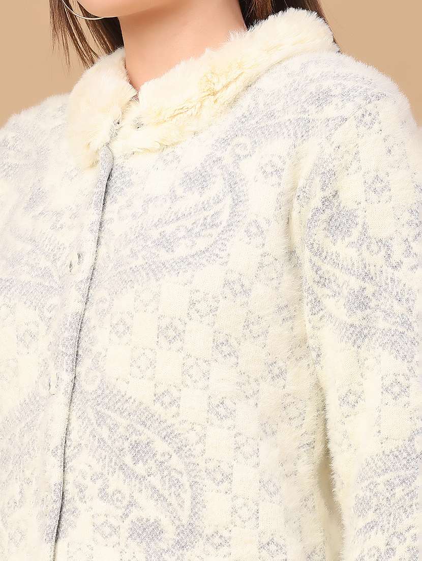 women self design long sleeve cardigan - 22185498 -  Standard Image - 2