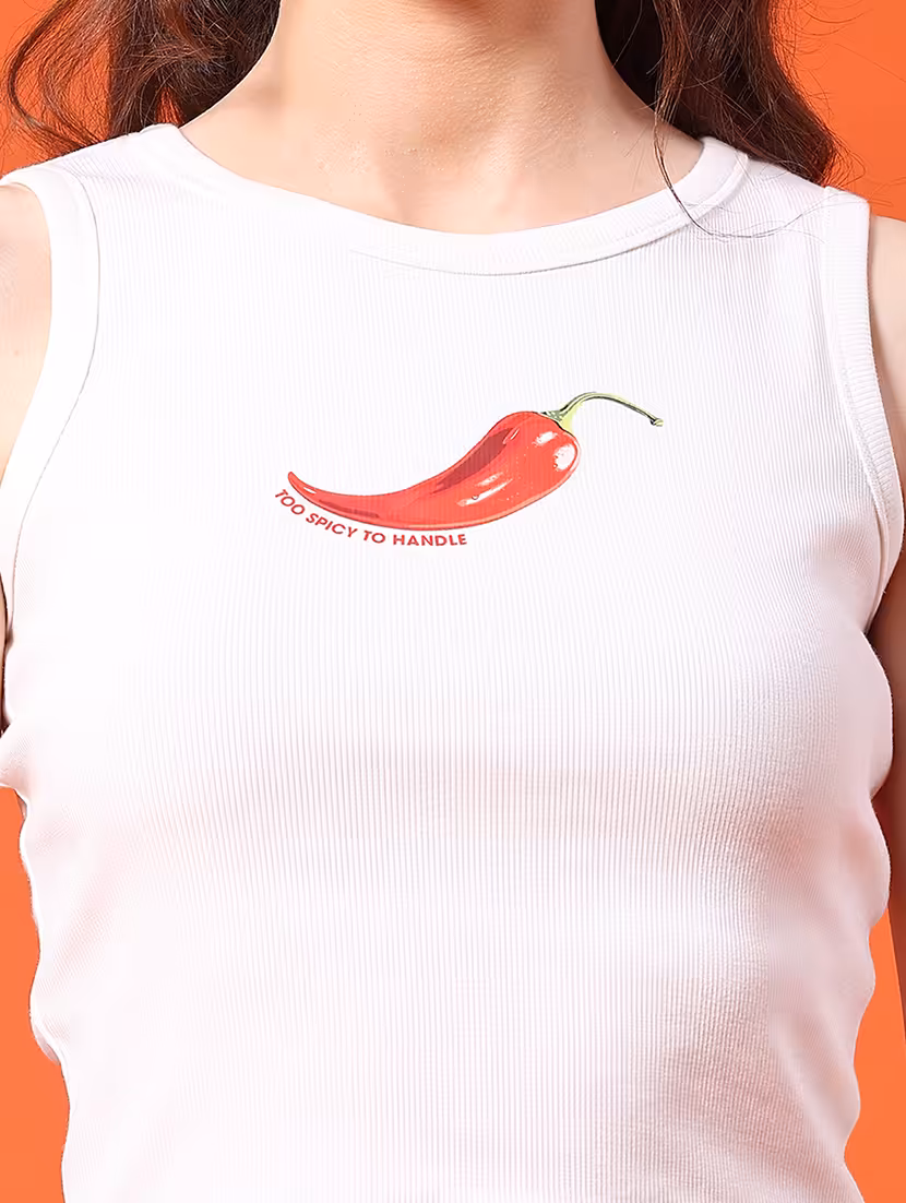 women printed sleeveless crop t-shirt - 22185541 -  Standard Image - 2