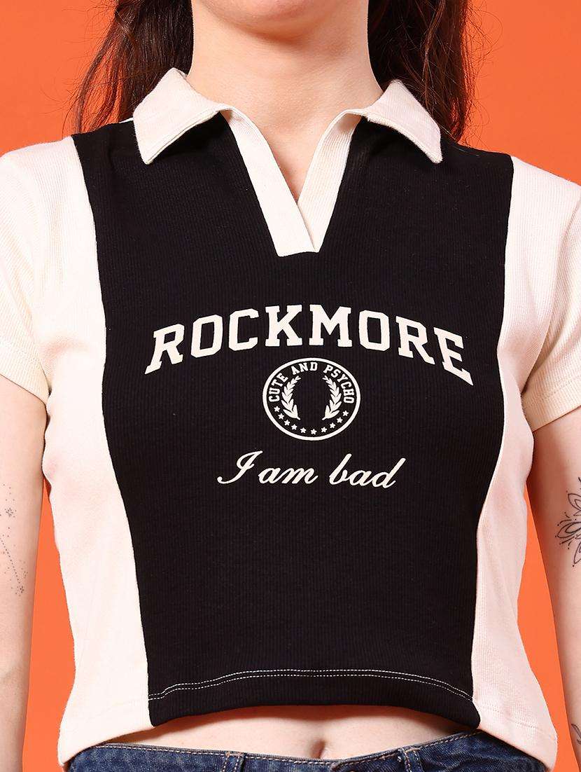 women printed short sleeve crop t-shirt - 22185558 -  Standard Image - 2